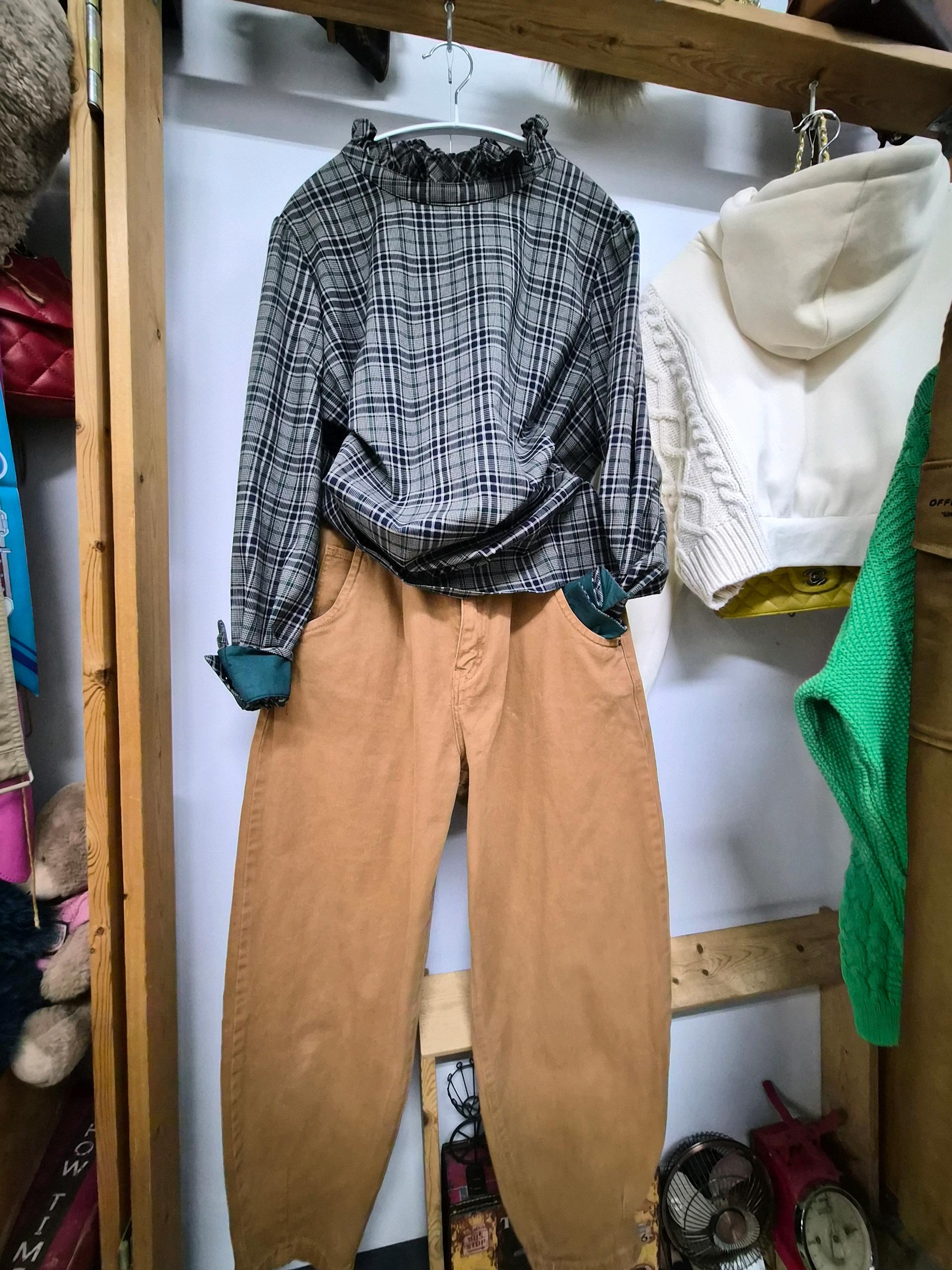 마인 프릴체크 블라우스 2