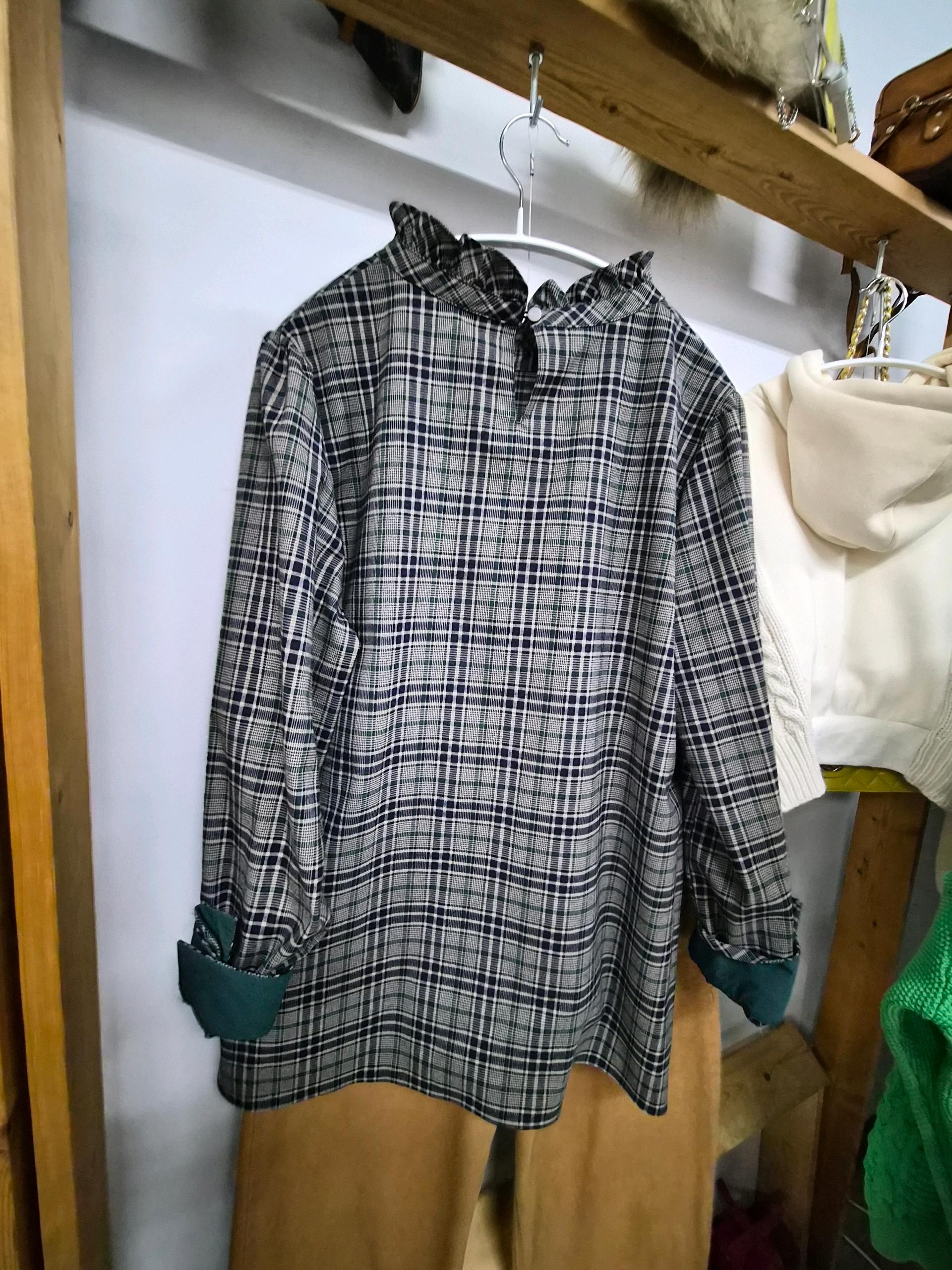 마인 프릴체크 블라우스 9