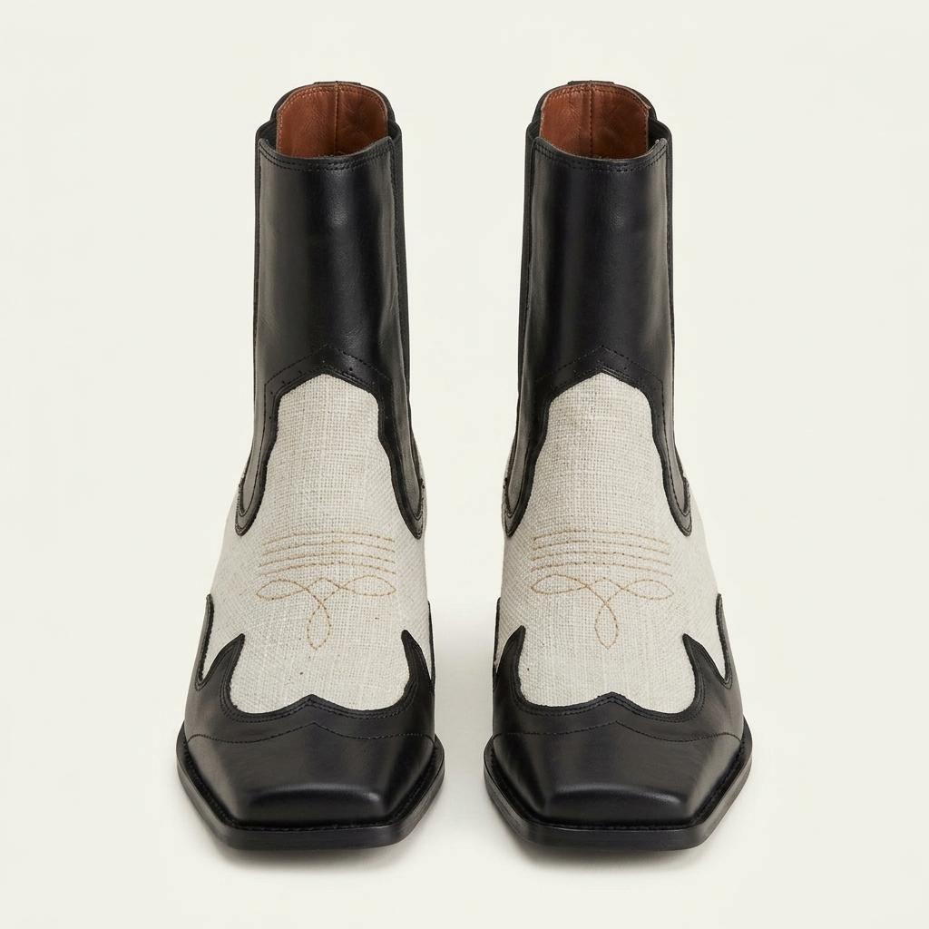 마뗑킴 첼시 웨스턴 부츠 BLOCKING CHELSEA BOOTS IN BLACK
