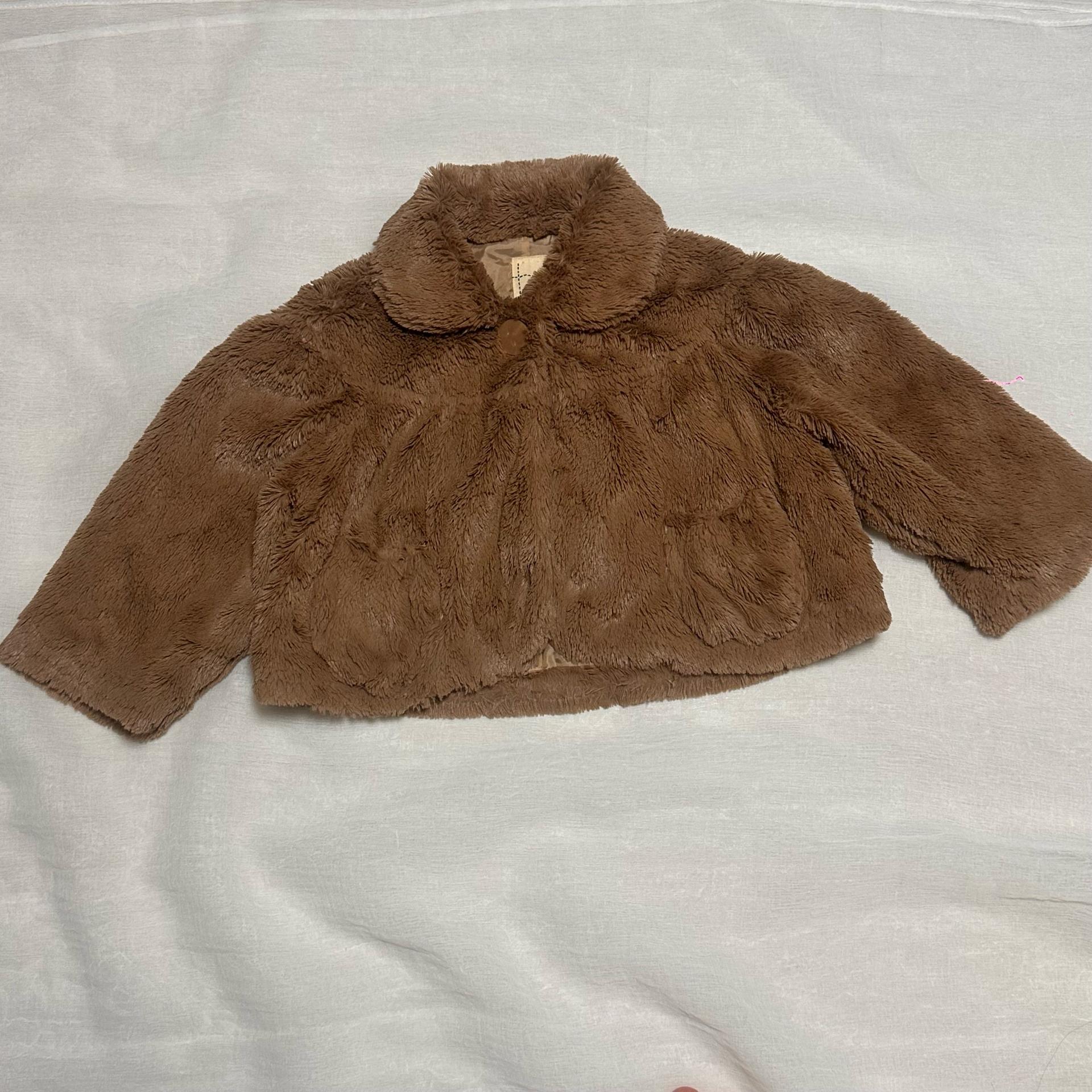 sm2 cropped fur jacket [brown] .*• 2