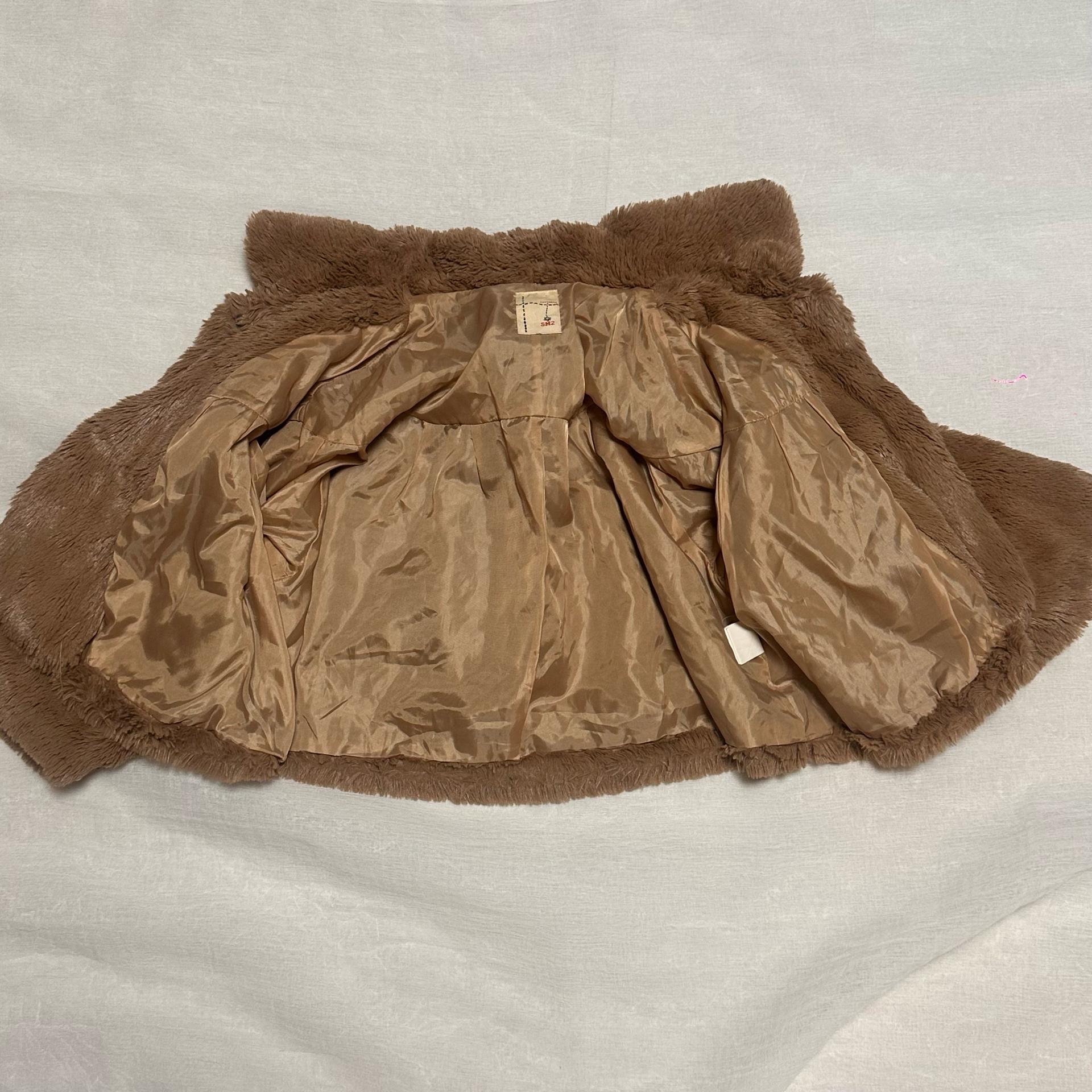 sm2 cropped fur jacket [brown] .*• 4
