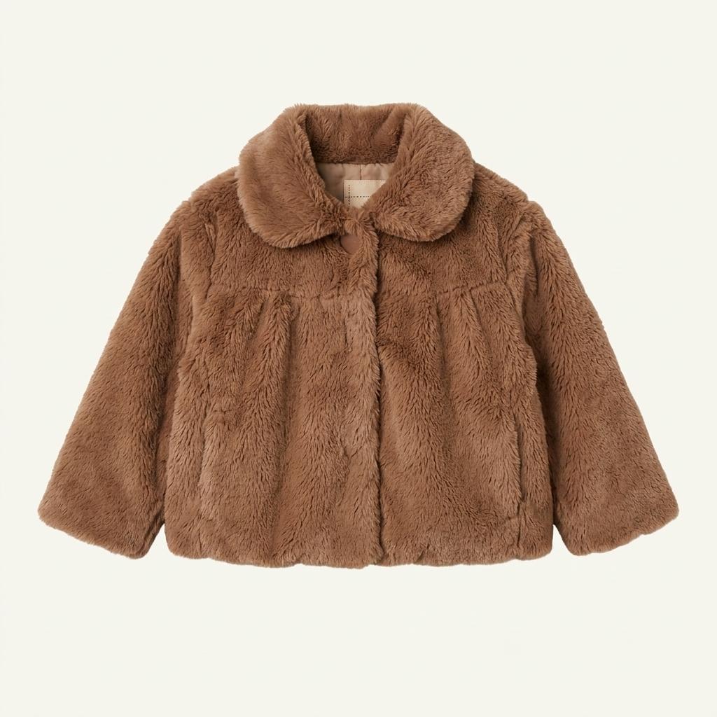 sm2 cropped fur jacket [brown] .*• 1