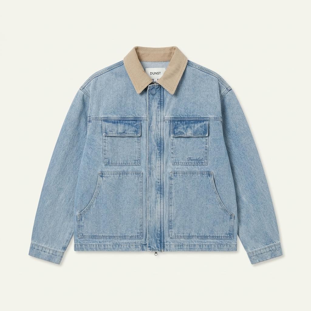 DUSNT UNISEX VINTAGE WORK DENIM JACKET LIGHTBLUE 1