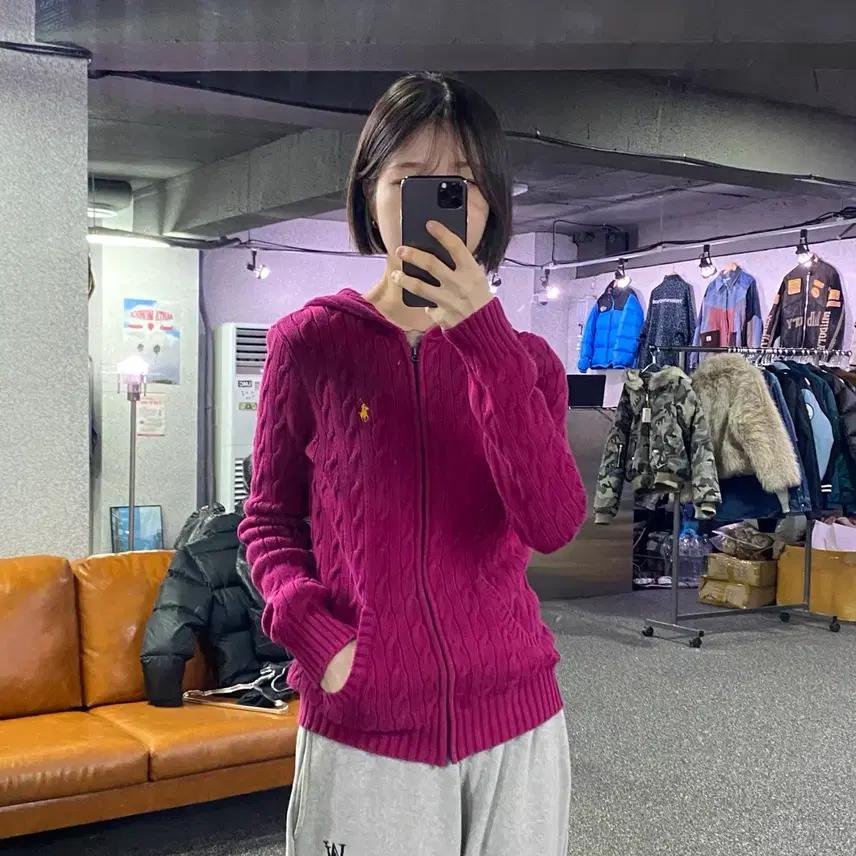 폴로 랄프로렌 꽈배기 후드 니트집업 B3729 2