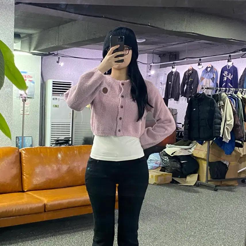 스컬프터 스몰 로고 모헤어 가디건 B3189 2