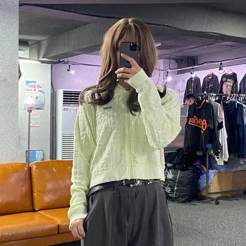 오베이 페턴 니트 크롭 집업 B2587 2