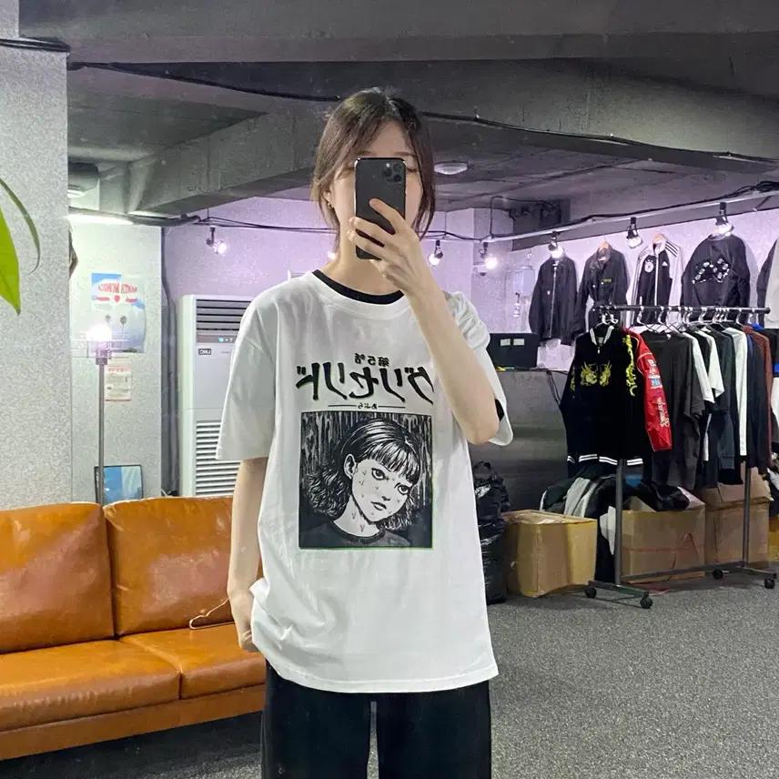 빈티지 토미에 카툰 화이트 반팔티 B2129 2