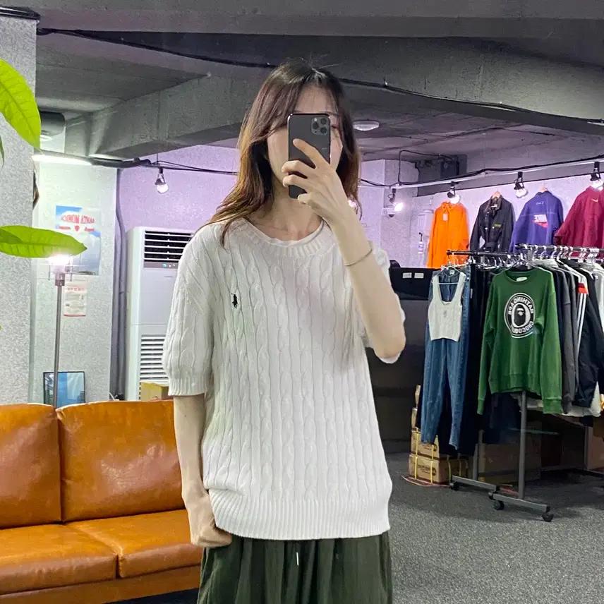 폴로 랄프로렌 화이트 꽈배기 반팔니트 1086 2