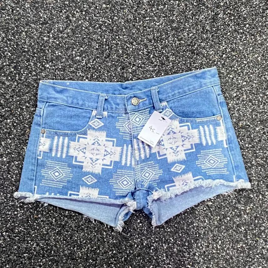 빈티지 인디 패턴 데님 숏팬츠 0781 2