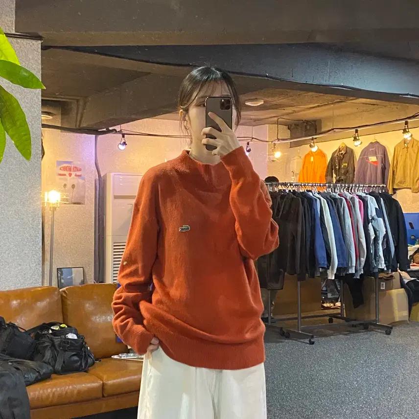 라코스테 패치로고 하프넥 니트 0381 2