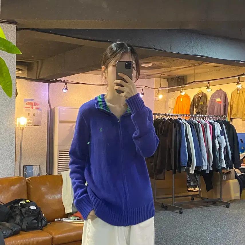 폴로 랄프로렌 퍼플 니트 집업 0380 2