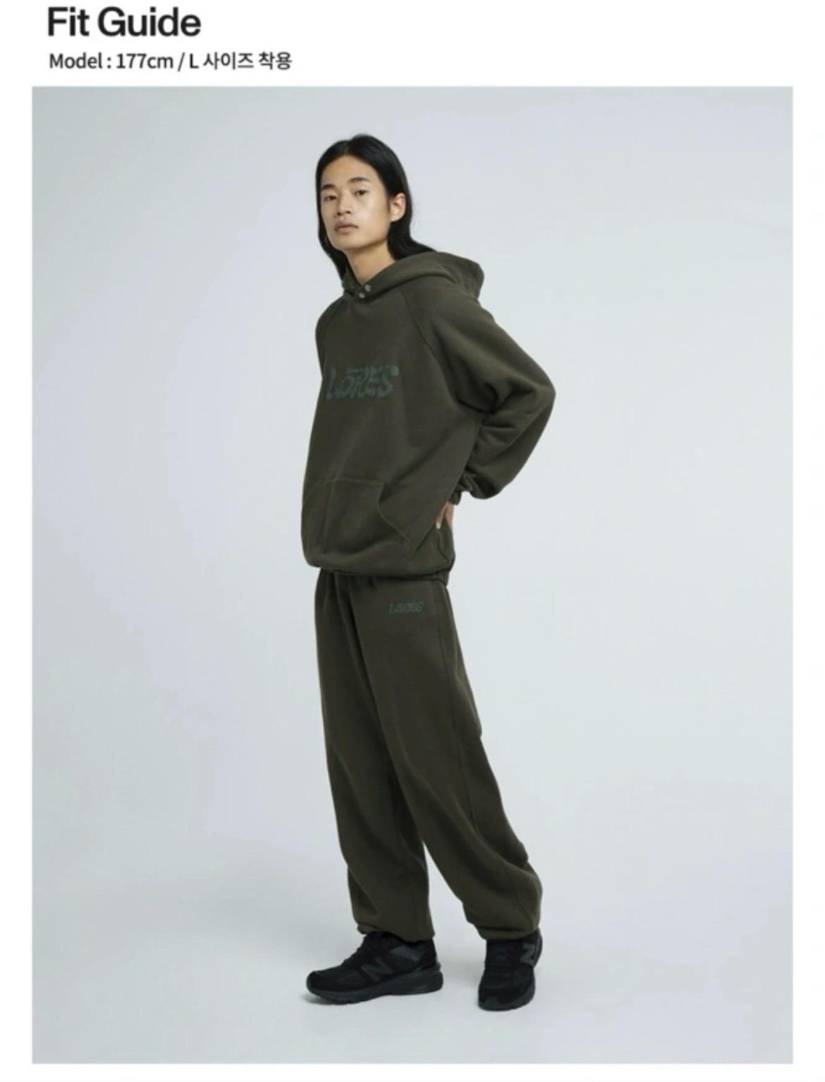 [로어즈 LORES] Haze Logo Sweat Pants - Dark Green 2