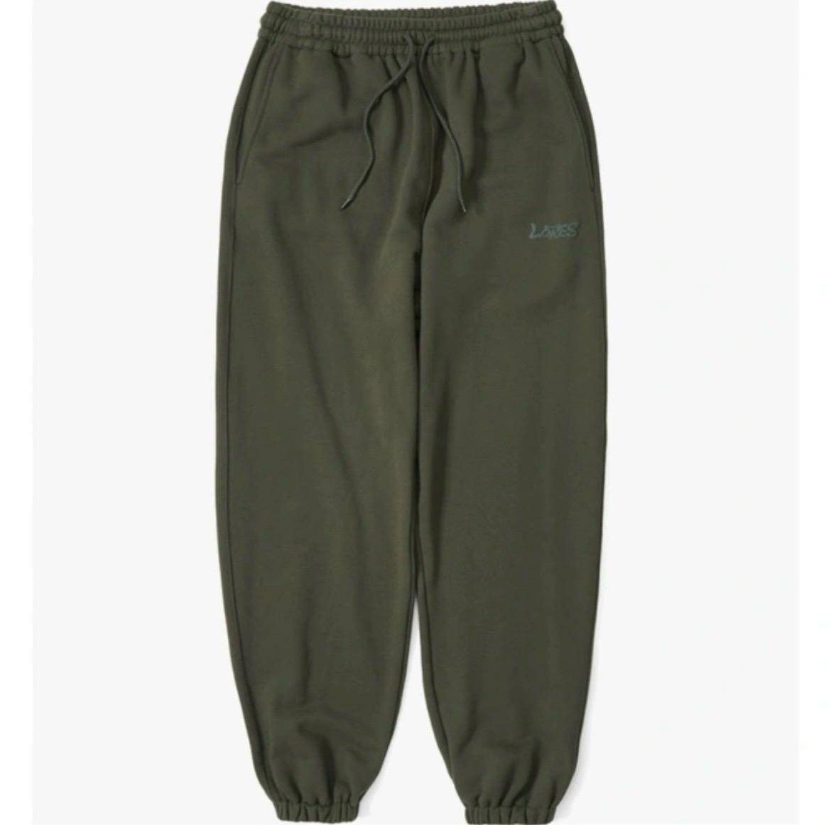 [로어즈 LORES] Haze Logo Sweat Pants - Dark Green 3
