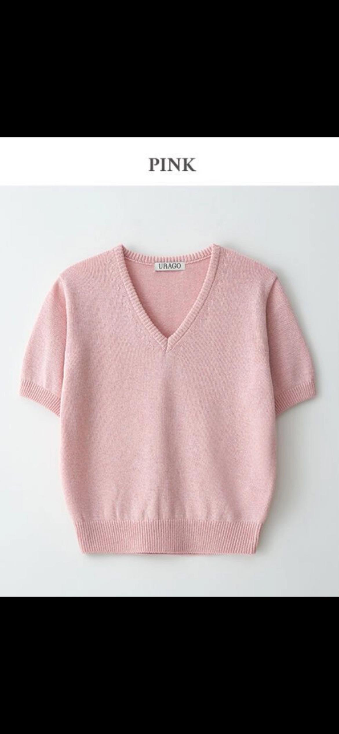 [유라고] Naomi V-neck half knit
