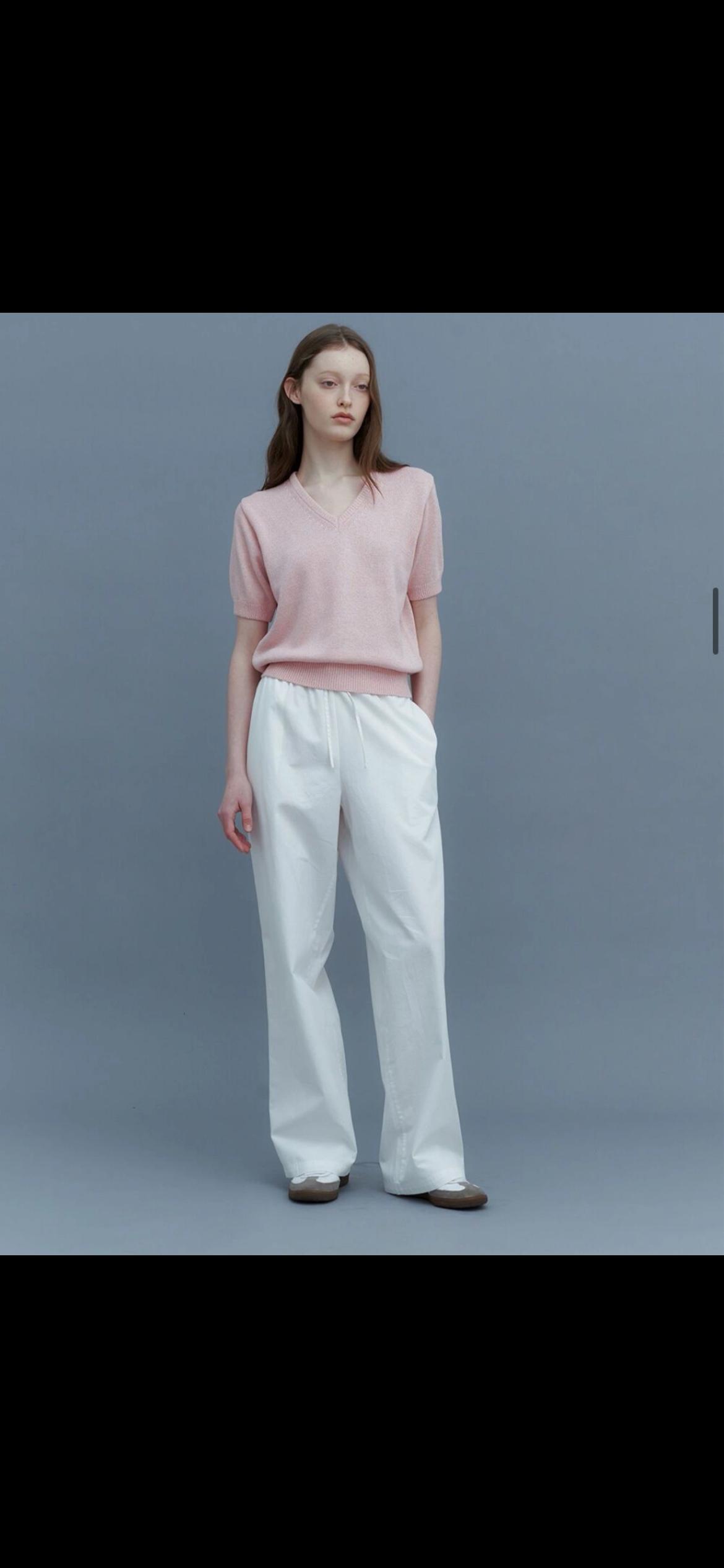 [유라고] Naomi V-neck half knit 3