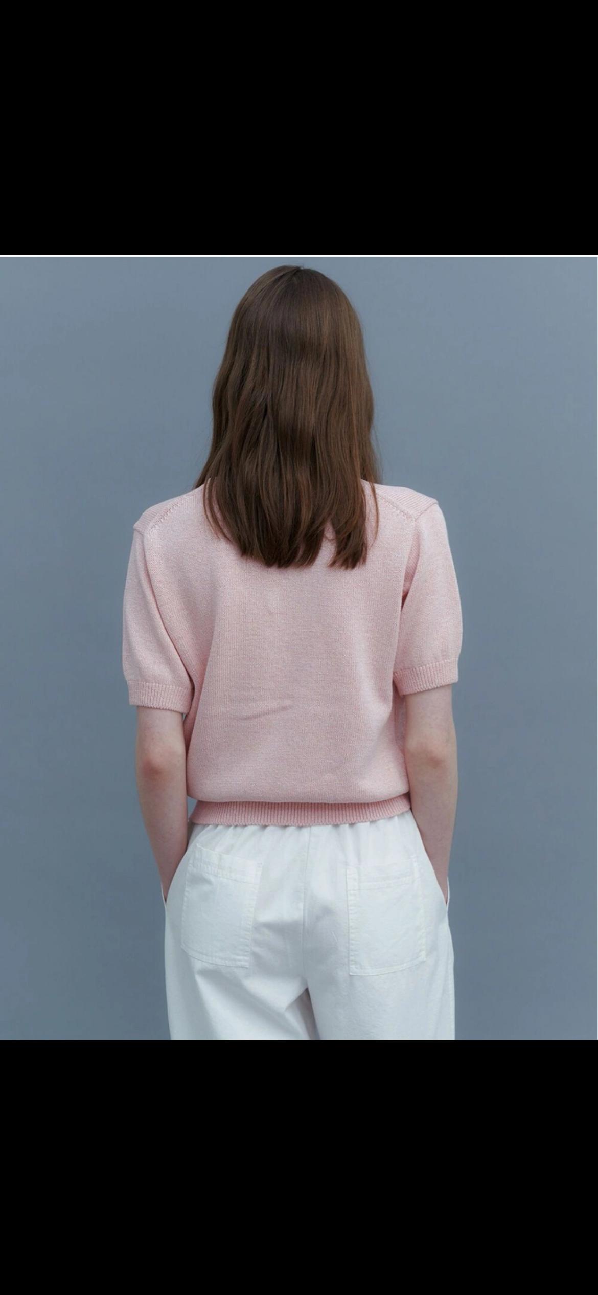 [유라고] Naomi V-neck half knit 5
