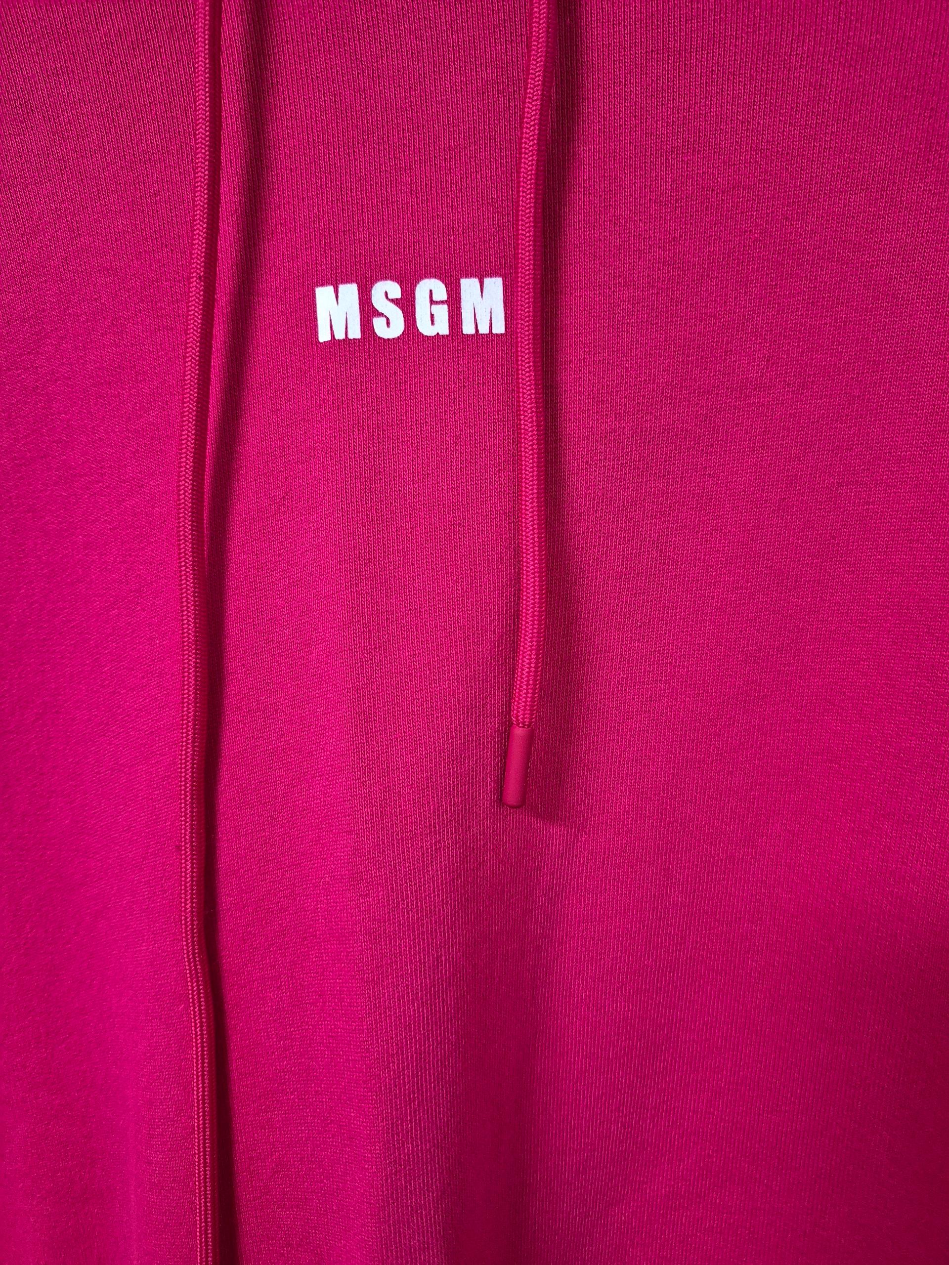 msgm 핫핑크 크롭 후드티  2