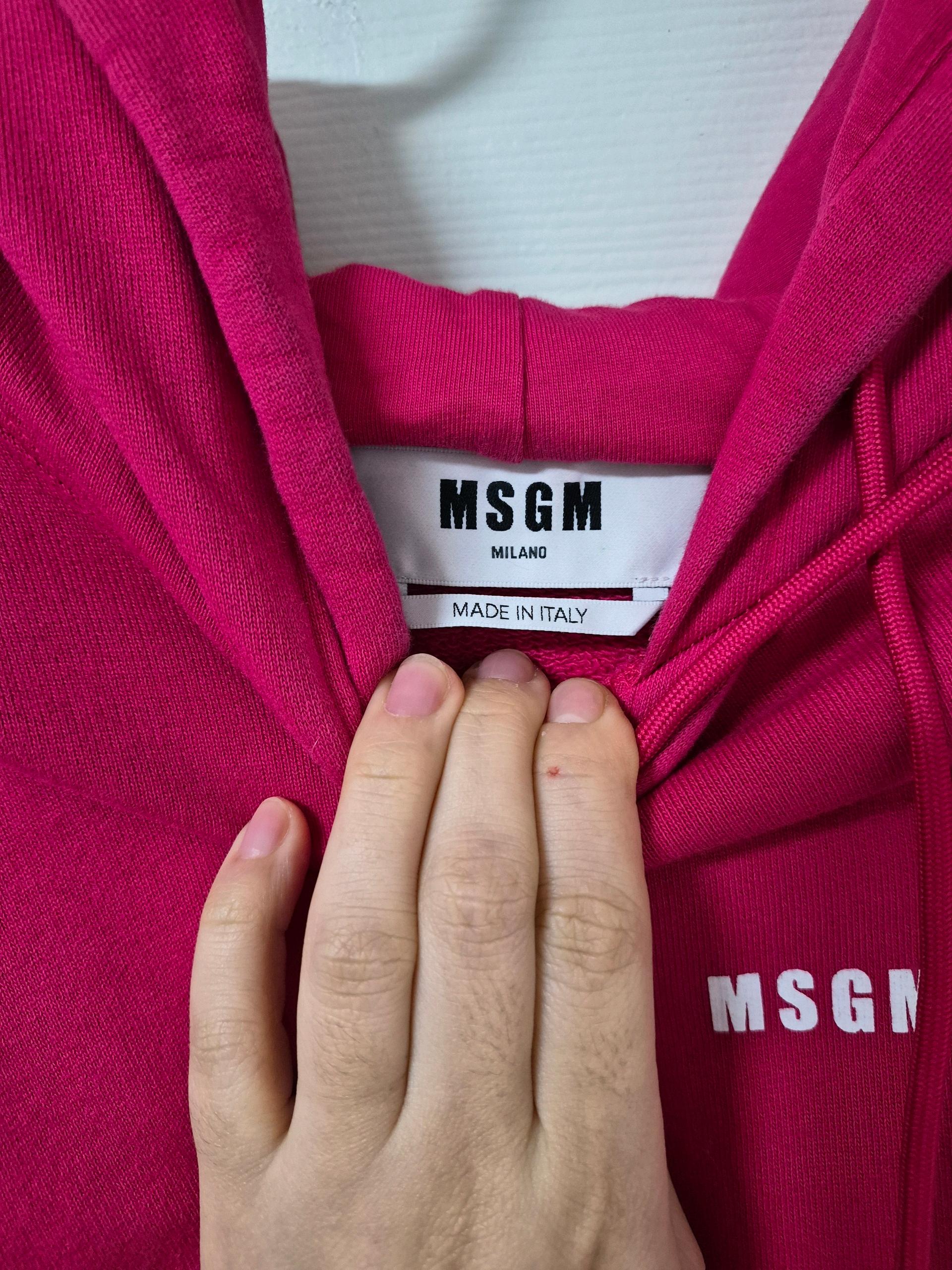 msgm 핫핑크 크롭 후드티  3
