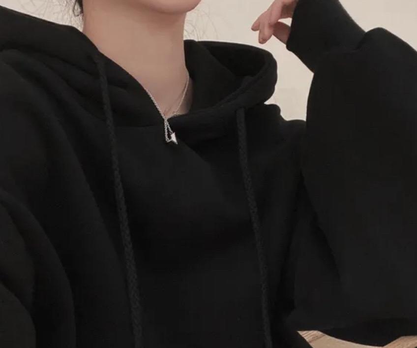 루즈핏 기모 후드티 블랙 새상품 4