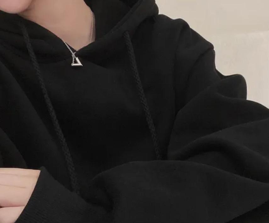루즈핏 기모 후드티 블랙 새상품 3