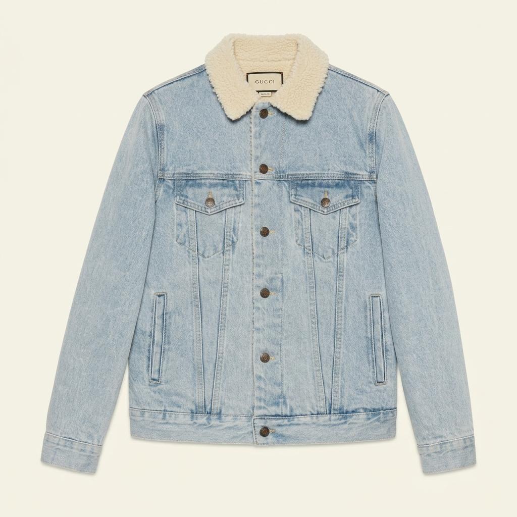 구찌 18aw 파라마운트 쉐르파 데님 자켓 1