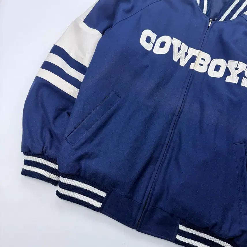 NFL 댈러스 카우보이스 가죽 배색 바시티 자켓 5