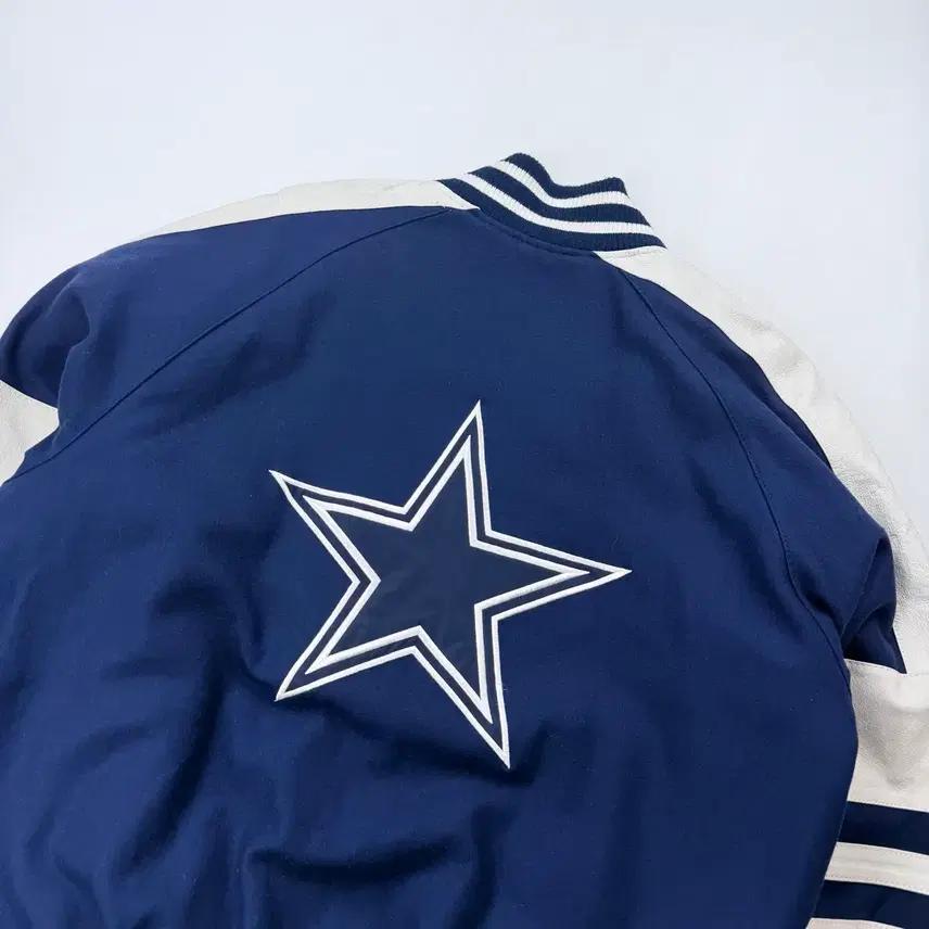 NFL 댈러스 카우보이스 가죽 배색 바시티 자켓 10