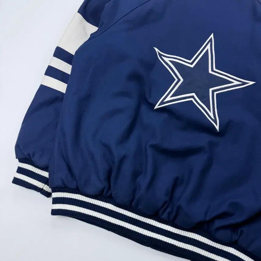 NFL 댈러스 카우보이스 가죽 배색 바시티 자켓 11