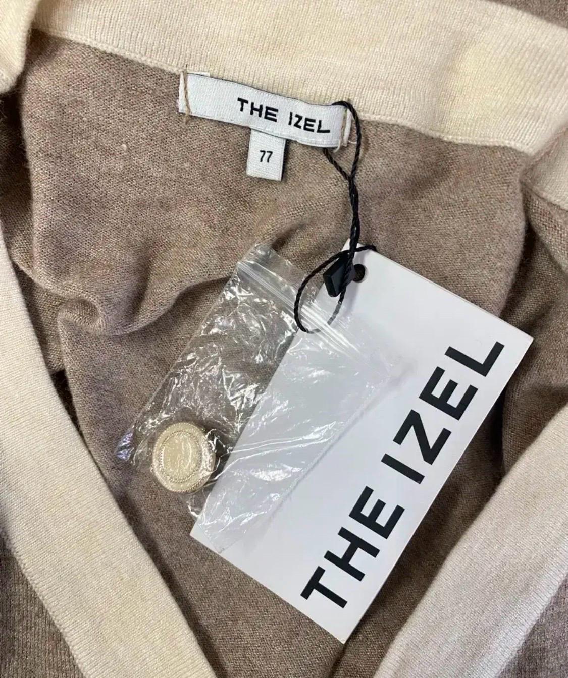 새상품-THE IZEL 배색 브이넥 가디건 네이비 9