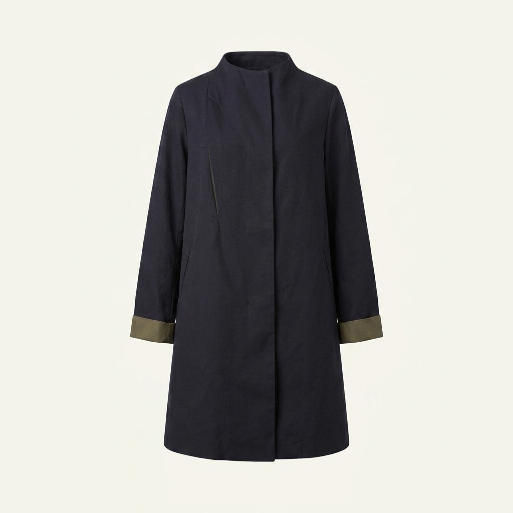 구호 소매 배색 포인트 카라리스코트 1