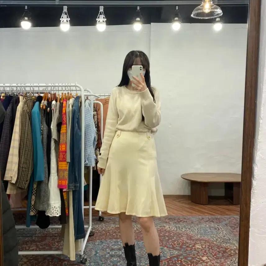 버버리 정품 크림 머메이드 스커트 8
