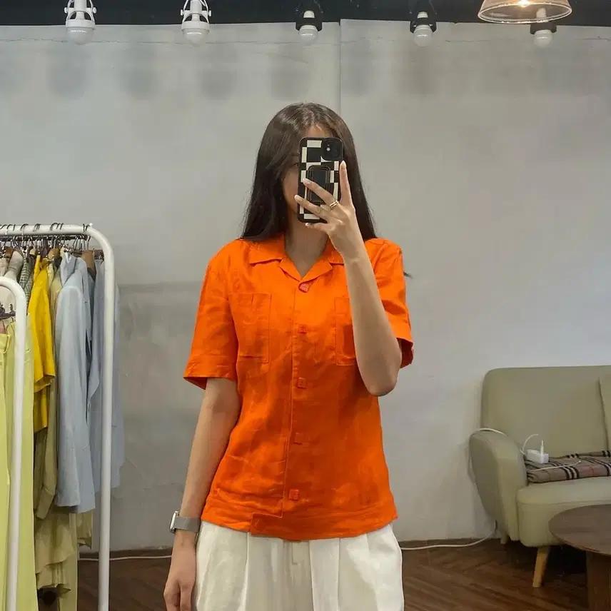 지방시 정품 오렌지 린넨 자켓 8