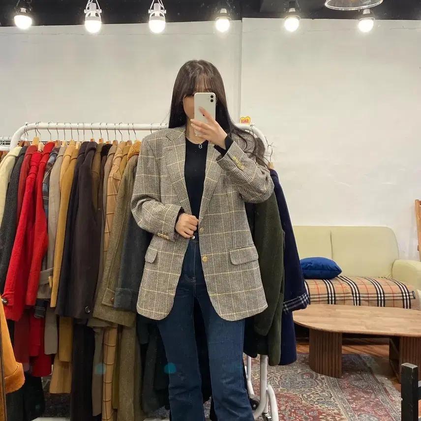 버버리 정품 그레이 체크자켓 8