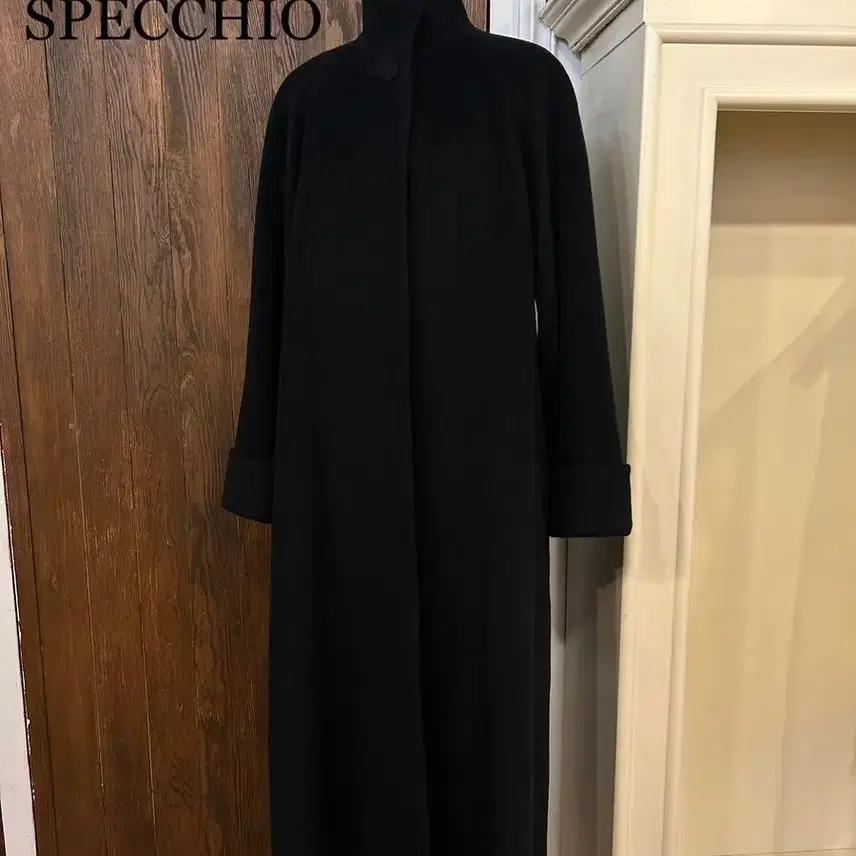 스피치오 정품 블랙 앙고라 롱코트 2