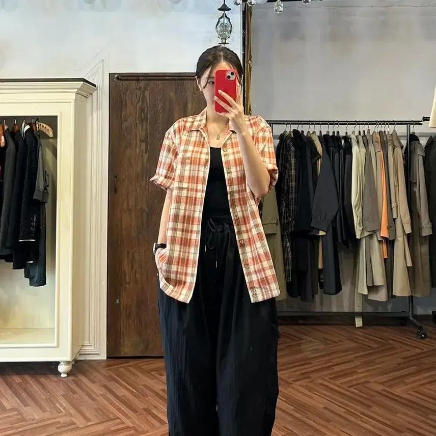 버버리 정품 오렌지체크 셔츠 6