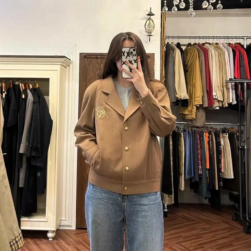 버버리 정품 카멜 울 블루종 8