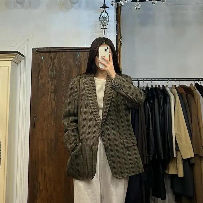 버버리 정품 카키체크 오버핏 자켓 8