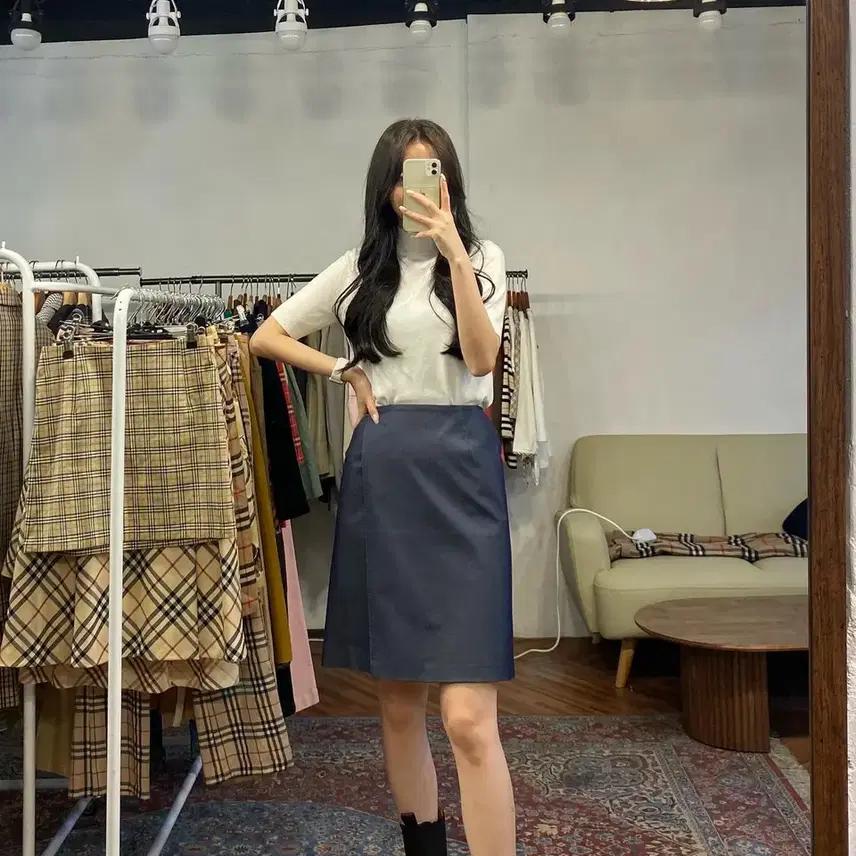 버버리 정품 청 랩스커트 7