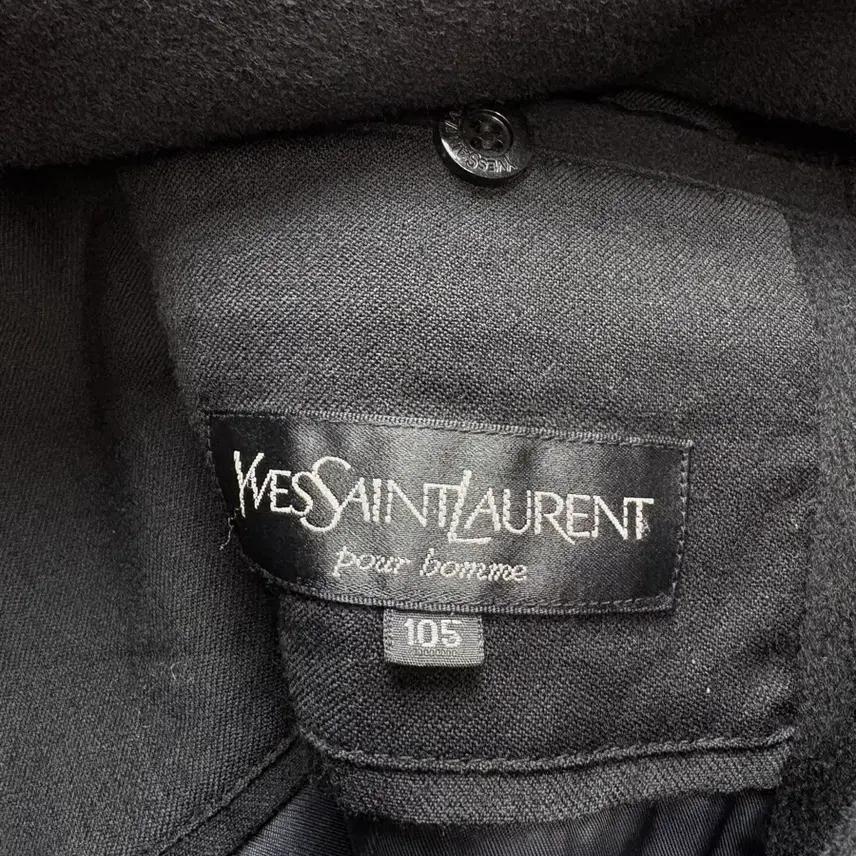 90s YSL 입생로랑 블랙 울 캐시미어 혼방 숏 코트 2934 4