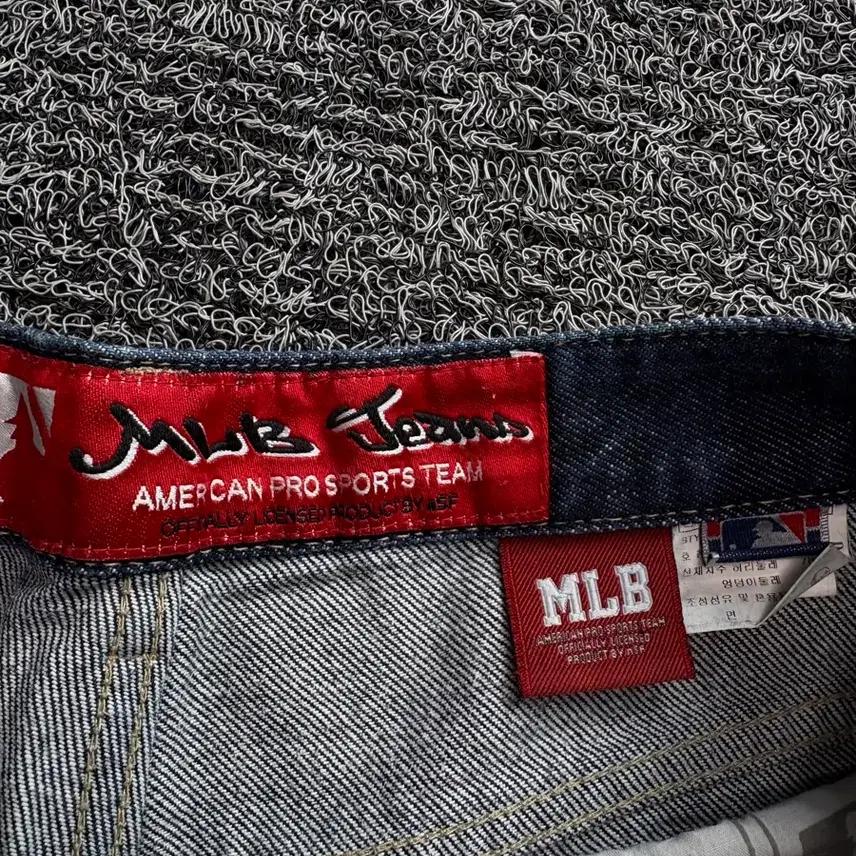 00s MLB 올드스쿨 자수 힙합 와이드 데님 팬츠 2921 5