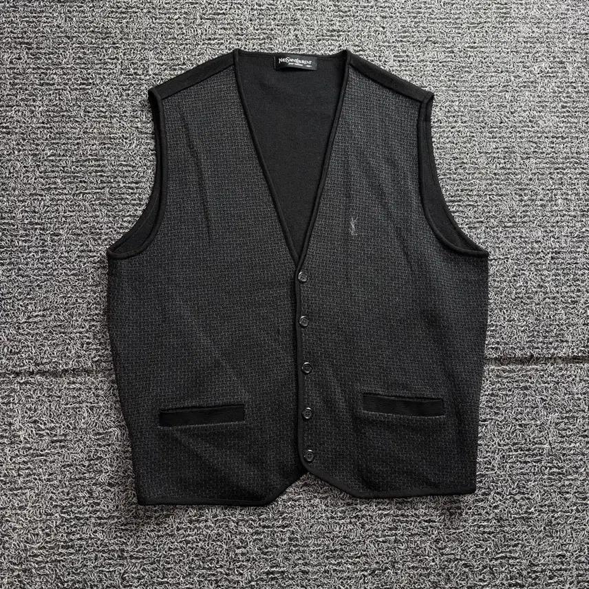 90s YSL 입생로랑 해링본 패턴 울 니트 조끼 2875 3