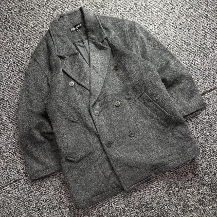 90s YSL 입생로랑 아카이브 모헤어 더블 코트 2856 2