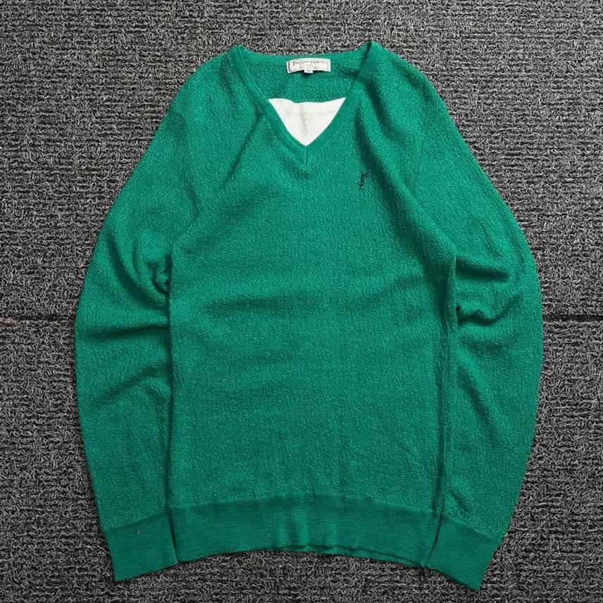 90s YSL 입생로랑 자수로고 아카이브 미니멀 부클레 니트 1987 3