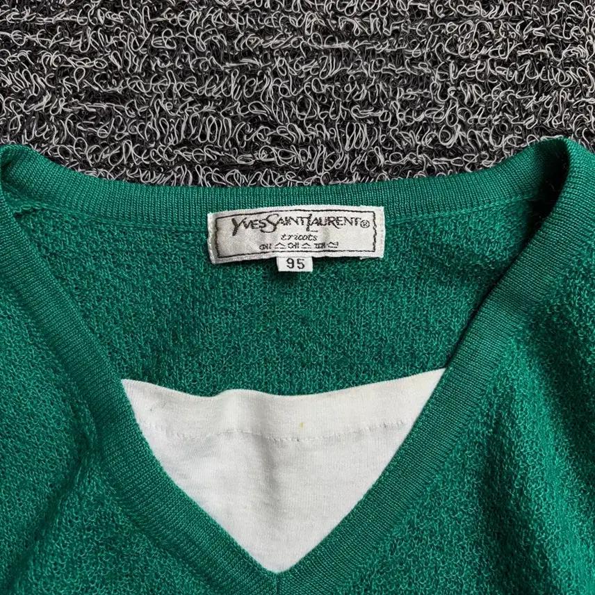 90s YSL 입생로랑 자수로고 아카이브 미니멀 부클레 니트 1987 4