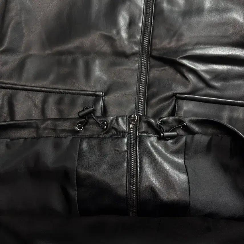빈티지 아웃 포켓 싱글라이더 비건 레더 자켓 1803 5