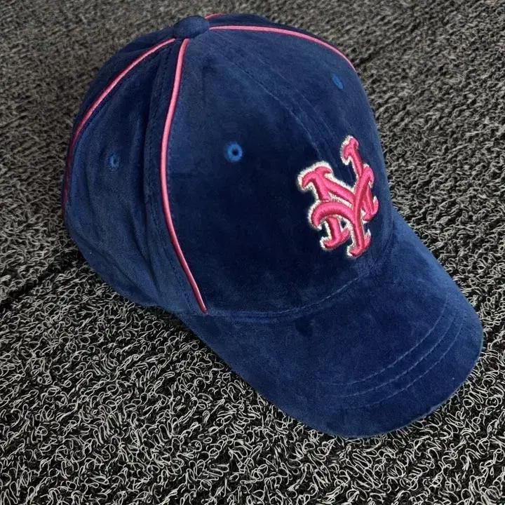 00s MLB 올드스쿨 뉴욕 메츠 벨벳 베이스볼 캡 3