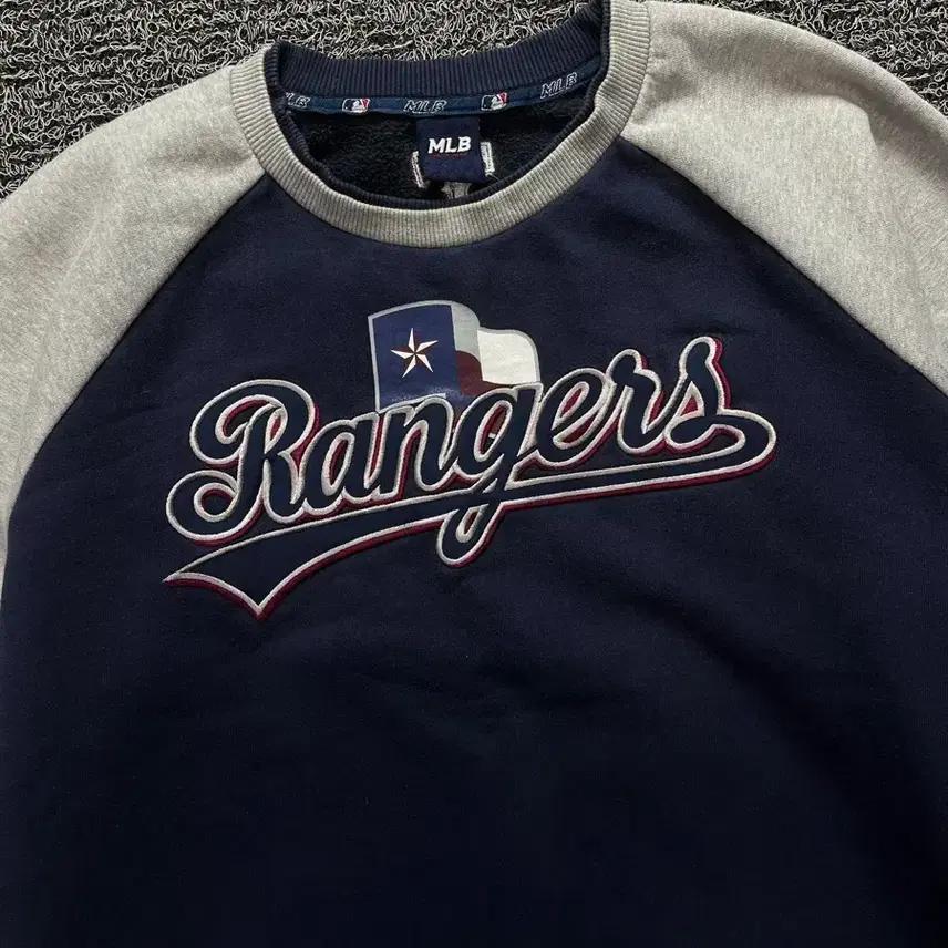 00s MLB 올드스쿨 텍사스 레인저스 바시티 스웻 셔츠 5