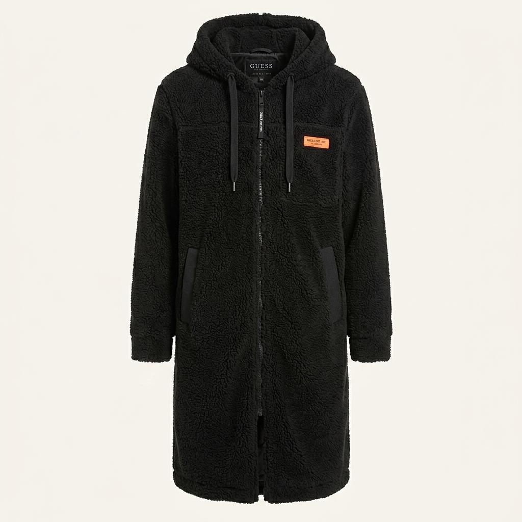 M 게스 GUESS 블랙 뽀글이 롱 후리스 B634 1