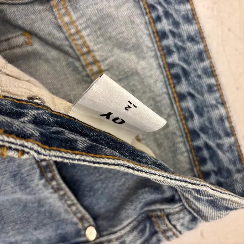 OY 디테일 워싱 와이드 데님 팬츠 4