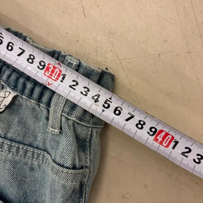 엑스톤즈 스퀘어 패턴 워싱 데님 팬츠 7